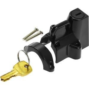 HDBUBALUS Motorcycle Helmet Security Lock Kit for 7/8" to 1 1/4" Diameter Tubings for Harley Chrome (Black)