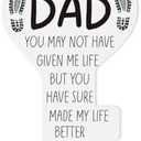 SET OF 3, Bonus Dad and Husband  Gifts from Stepson Stepdaughter Fathers Day Decorations for Dad Stepdad Dad Father Key Shape Hanging Wooden Sign