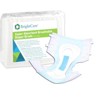 Adult Diaper Briefs, Large (40-48 Inch), Unisex, 18 Count | Breathable, Tab Style, For Incontinence