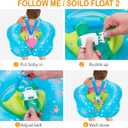 Baby Pool Float with Canopy,UPF50+ Sun Protection, Anti-Flip Double Air Chambers,Infants & Toddlers Swimming Water Float with Safety Seat, 2-in-1 Backstroke& Breaststroke, Suitable for 3-36 Months