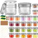 Alotpower 4 oz Glass Mason Jars with Embossed Pattern 24 Pack, Small Canning Jars with Airtight Lids, Mini Glass jars for Jams, Jelly, Honey, Spices,Desserts,Wedding Favors and Gift Packaging