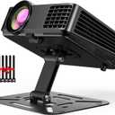 Projector Foldable Stand, Mini Projector Stand, Desktop Projector Mount, Table Top Projector Stand with Tilt Angle Adjustable Small Bracket for Mini Projector with Cable Ties (Black)