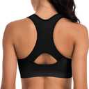 Racerback Sports Bras for Women with Pads - High Impact Athletic Tank Tops for Yoga and Workout Brassieres Bra (Black, XL)