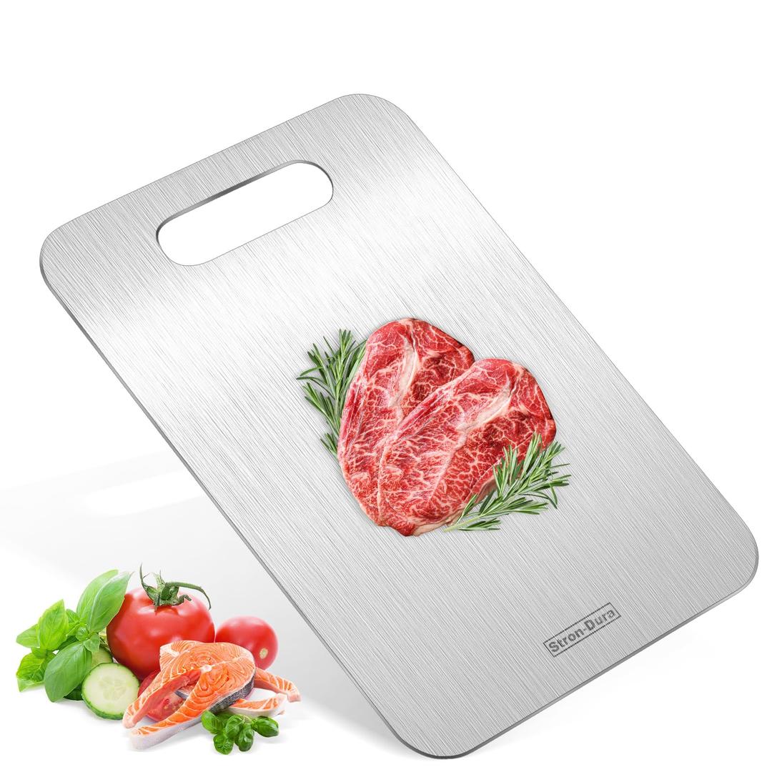 Cutting Board, Cutting Boards for Kitchen, Titanium Cutting Board, Foodgrade Stainless Steel Cutting Board for Meat,Fruit, Vegetables, Outdoor or Indoor, S SIZE, 10 * 8"