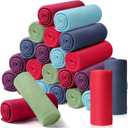 24 Packs Fleece Throw Blanket Soft Warm Lightweight Fleece Blanket Cozy Throw Bulk for Bed Couch Sofa Home Office Wedding Gifts Suitable for Seasons, 50 x 60 Inches(Novel Color)