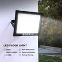 2 Pack LED Flood Lights Outdoor,200W 20000LM Super Bright Work Light with Plug, IP66 Waterproof Security Lights, 6500K Portable Floodlights for Patio, House, Garage