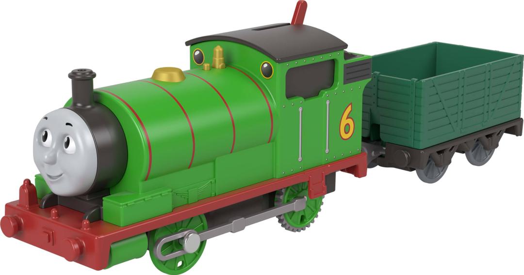 Thomas & Friends Motorized Toy Train, Classic Percy Battery-Powered Engine & Cargo Car, Storytelling Play for Preschoolers