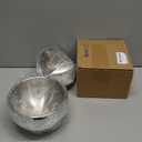 Hoolerry 2L Disco Ball Ice Bucket for Cocktail Bar Retro 70s Barware Mirror Silver Disco Beverage Vase Bowl Drink Barrel Double Stainless Steel Bachelorette Party Gift Supplies