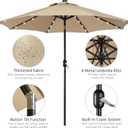 Yaheetech 9FT Solar Patio Umbrella w/Push Button Tilt & Crank, Tan