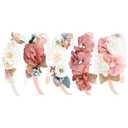 5 Pieces Plastic Flower Headbands Floral Hair Bands Hoops Accessories for Toddlers Girls Kids Teens