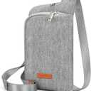 RONSIN Women Crossbody Bag Nylon Cell Phone Purses Wallet Travel Pouch Shoulder Strap with Anti Theft Locking Zipper (Grey)