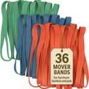 36 Pack Mover Blanket Rubber Bands - Extra Large Rubber Bands for Moving Blankets and Furniture - Variety of Sizes 26in, 30in & 42in - 36 Moving Bands Total - kitchentoolz