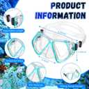 Fabbay 4 Pieces Adult Swimming Diving Goggles with Nose Cover Swim Mask Goggle Tempered Glass Snorkel Diving Mask Snorkeling Gear for Adults Youth