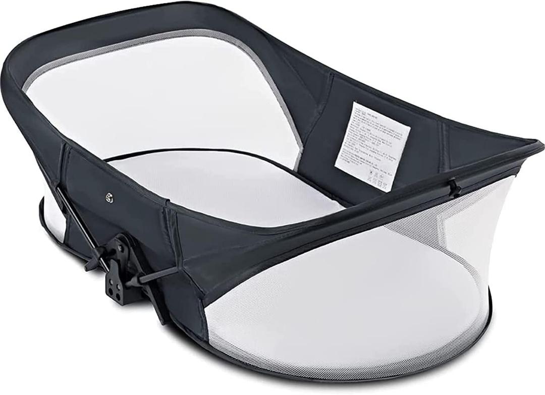 Soobaby Portable Travel Pod with Mosquito Net and Sunshade Canopy,Lightweight Washable,Gray