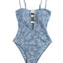 SOLY HUX Women's One Piece Swimsuit Cutout Bathing Suits High Cut Swimwear Vacation Cruise Wear, Size L