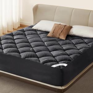 BEDLORE Queen Mattress Topper, Viscose Made from Bamboo Soft Pillow Top Mattress Pad, Thick Mattress Cover for Back Pain Relief with 6-18 inches Deep Pocket