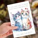 2 x Cat Valentines Day CardsCute Valentines Day Gifts for Her Him, Cat Valentines Day Card Gifts for Wife Husband Boyfriend Girlfriend (Greeting Card-118)