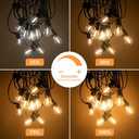 SUNTHIN Outdoor String Lights, 96FT Patio Lights with 32 LED Shatterproof Bulbs, Hanging for Outside, Garden, Backyard, Deck, Porch, Fence, Bistro, Pool, Party (Black)