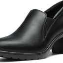 DREAM PAIRS Women's Low Chunky Block Heels Pumps Comfortable Slip-on Heeled Loafers Dress Work Shoes for Office Business (8, Black)