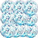 Civaner 10 Pcs Inflatable Glitter Beach Balls 16 Inch Sparkly Confetti Pool Balls for Party Decorations Blow up Balloon Toys for Birthday Summer Fall Halloween Wedding Christmas(Blue)