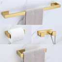 Brushed Gold Bathroom Hardware Set, 4-Piece Bath Towel Bar Set SUS304 Stainless Steel Towel Rack Set for Bathroom, 23.6 inches Bathroom Towel Holder Set Wall Mounted