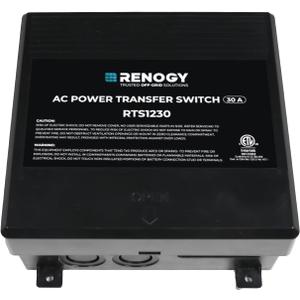 Renogy 30Amp Transfer Switch for Solar Inverters, Home Generators, Shore Power, ATS, Automatic Transfer Switch for RV, Travel Trailer, Camping Van, 120VAC