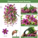 Artificial Flowers for Outdoor Faux Hanging Plants Spring Outside Decor | 2 Bundles Fake Silk Flowers Realistic Outdoor Flowers No Fade UV Resistant Porch Patio Window Yard Balcony Garden Decoration