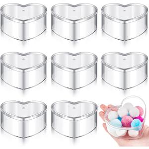 Blulu 8 Pcs Clear Acrylic Box with Lid Plastic Jewelry Mini Storage Box Mini Cube Containers for Candy and Tiny Jewelry Easter Party Favor(3.27 x 2.76 x 1.57 Inch,Classic Style)