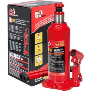 BIG RED 8 Ton (16,000 LBs) Capacity Hydraulic Welded Bottle Jack, TAM90803B