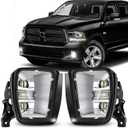 Led Fog Lights with Daytime Running Lights for 2013 2014 2015 2016 2017 2018 Dodge Ram 1500 & 2019-2021 RAM 1500 Classic Pickup - Bumper Driving Fog Lamps with DRL OEM Replacement(White Light)