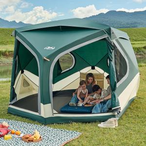 4 Person Instant Cabin Tent, Easy 60 Second Setup Family Tents for Camping, Pop up Camping Tent, Large Waterproof Tents for Outdoor Camping, Spacious Interior, Upgraded Ventilation