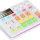 SINWE G1 Gaming Audio Mixer, RGB Audio Interface with Pro-preamp,Bluetooth, Streaming PC Mixer with XLR/48V Phantom Power for Live Streaming, Podcasting, Content Create, Gaming(White)