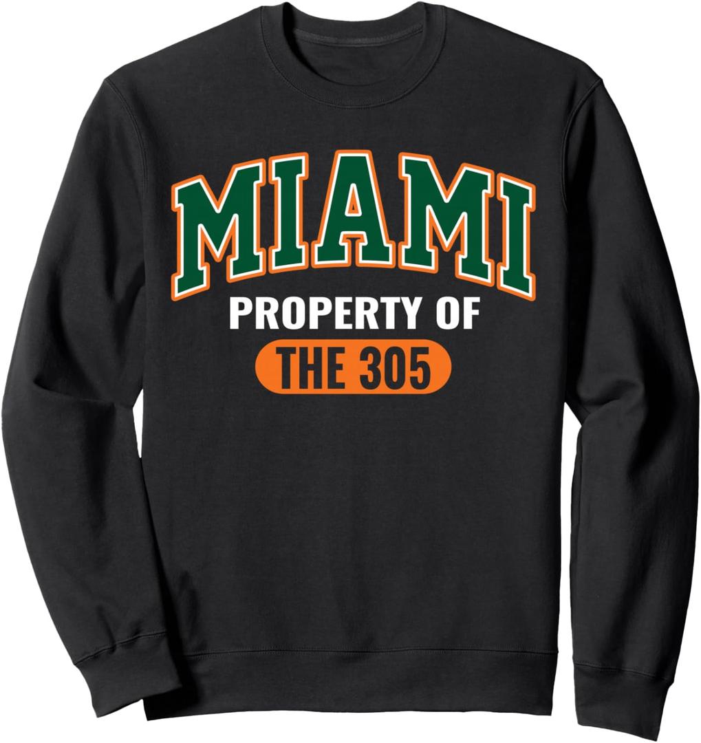 305 Miami Vibes Urban Style Miami Beach Graphic Design Sweatshirt Large