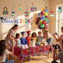 Wettarn 47 Pcs 2026 Pre School Graduation Decorations Pre k Graduation Decorations Include Kindergarten Table Cover 10 Congrats Hanging Swirl 36 Pcs Graduate Balloon for Congrats Grad Party(Burgundy)