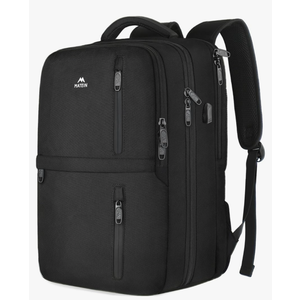 MATEIN Carry on Backpack, Flight Approved Travel Backpack with USB Port, TSA Personal Item Travel Bag fits 17" Laptop, Large Water Resistant Luggage Overnight Weekender Bag for Men & Women, Black, Size: X-Large