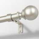 Zeerobee Curtain Rods for Windows 72 to 144, 1 Inch Adjustable Heavy Duty Nickel Curtain Rod, Outdoor Indoor Room Divider Modern Drapery Pole, 72-144"