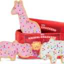 Barkbox Animal Squeakers Multi-Part Dog Toy  4-in-1 Plush Toy Set with Treat-Hiding Crinkle Box & Three Squeaky Cookies  Fun Play for X-Small to Small Dogs