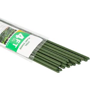 4ft Garden Stakes, Plastic Coated Steel Plant Stakes for Climbing Plants 25pcs