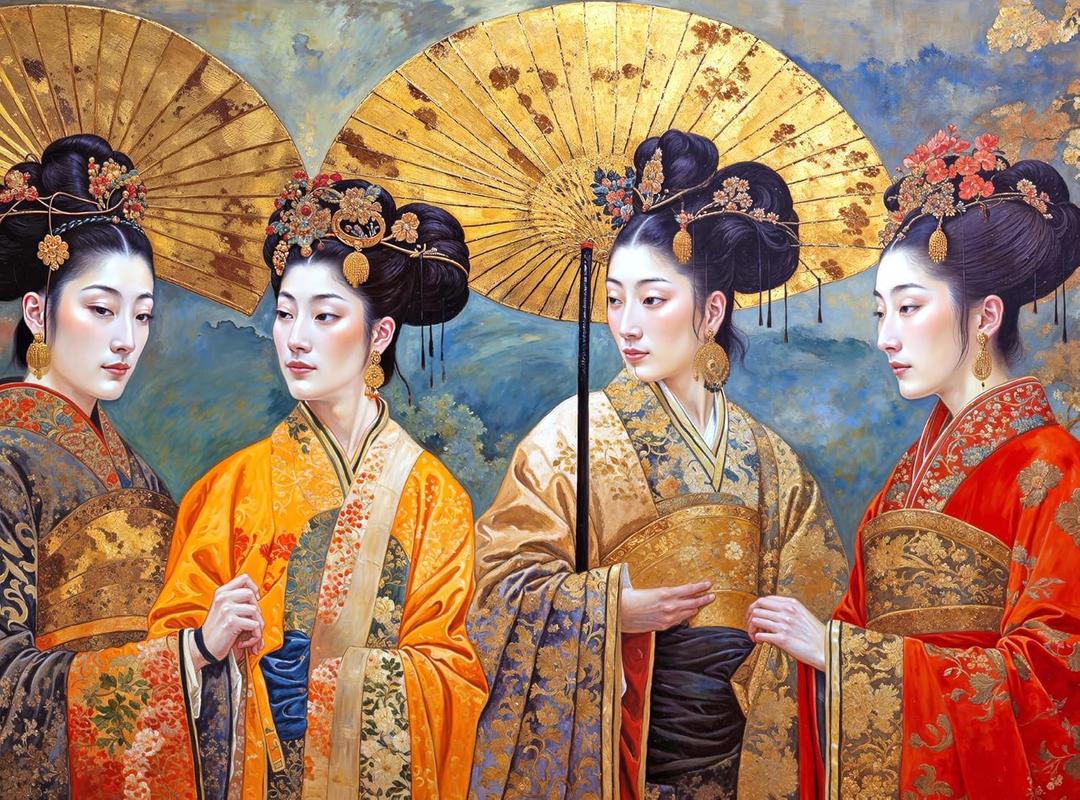 Cross & Glory - Silk and Splendor: an Imperial Puzzle Panorama - 1000 Piece Jigsaw Puzzle for Adults | Tang Dynasty Art | Textured Oil and Watercolor Mix