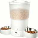 Gimars 5L Automatic Cat Feeder for 2 Cats, Programmable 1-6 Meals Cat Food Dispenser with Stainless Steel Bowl, Easy Setup, Dual Power Supply,10s Meal Call Timed Pet Feeder for Cats and Small Dogs