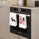 Christmas Black Lab Decor - Labrador Retriever Gifts Waffle Decorative Kitchen Towels, Christmas Black Lab Dish Towels, Labrador Gifts Hand Tea Towel, 16x24 Inches Set of 2