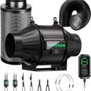 VIVOSUN Smart Air Filtration T4 Kit 4", AeroZesh T4 Inline Duct Fan with E12 Speed Controller, Carbon Filter & 8' Ducting, Cooling & Ventilation System for Grow Tents, Indoor Gardening, Hydroponics (Black)