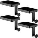 Landhoow Christmas Stocking Holder Christmas Stocking Hanger for Mantel Heavy Duty Xmas Hook with Non Slip Protective Pad Mantel Hook for Mantle Fireplace Home Shelf(Black,2 Pcs)