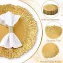 50 Pcs Charger Plates Bulk for Wedding Chargers 13" Reusable Round Serving Plate Table Chargers for Catering Family Party Restaurant Home Dinner Supplies (Reef,Gold)
