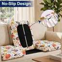 Smiry Waterproof Patio Cushion Covers, Stretch Outdoor Couch Slipcovers Replacement Washable Furniture Protector Sofa Chair Seat Cover for Dogs and Pets (8 Pcs, Orange)