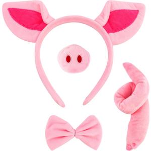Canitor Animal Ears Headband Cute Halloween Costume Soft Cosplay Accessories for Women Adult (Pig)