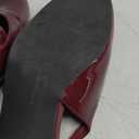 Coutgo Womens Mary Jane Chunky Low Heels Slingback Pumps Closed Square Toe Wedding Dress Shoes (9, Dark Red)