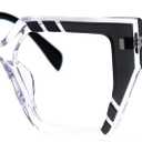 Zeelool Classic Square Eyeglasses Frame with Non-prescription Clear Lens for Women ZJGA150591 (Zjga150591-01b Black-crystal)