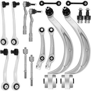 16Pcs Front Upper and Lower Control Arm w/Ball Joint Suspension Kit Compatible with Audi A4/A5/Q5 2009-2010, S5 2008-2010, with Ball Joints, Sway Bar Links & Tie Rod