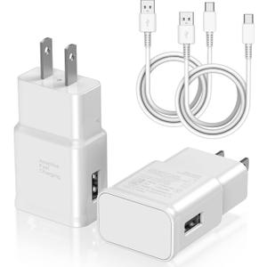 Type C Charger Fast Charging, 2 Pack USB C Android Phone Wall Charger Block & 3ft Charge Cable Cord, for Samsung Galaxy S8 / S9 / S10 Plus Active S10e, S20 / S21 Ultra Plus, Note 8 9 10, Pixel 3 etc (white)